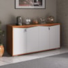 Balcao Escritorio 4 Portas 147 cm Freijo Branco Artany