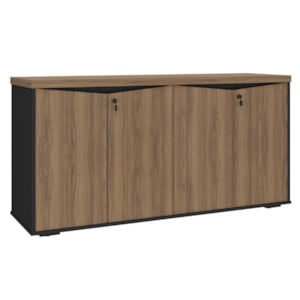 Balcao Escritorio 4 Portas 147 cm Nogal Preto Artany