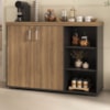 Balcao Escritorio Cafe 2 Portas 136 cm Nogal Preto Artany