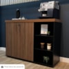 Balcao Escritorio Cafe 2 Portas 136 cm Nogal Preto Artany
