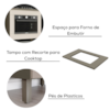 Balcão Forno de Embutir Tampo Para Cooktop 80 cm Duna Cristal Henn