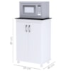Balcao Multiuso 2 Portas 59 cm Vitoria Branco Preto REAJL Moveis