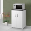 Balcao Multiuso 2 Portas 59 cm Vitoria Branco Preto REAJL Moveis