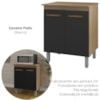 Balcao Multiuso 2 Portas 75 cm Serena Savana Preto Mobbs
