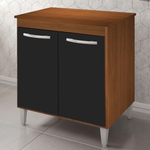 Balcao Multiuso 75 cm 2 Portas 9240 Savana Preto Mobbs