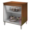 Balcao Multiuso 75 cm 2 Portas 9240 Savana Preto Mobbs