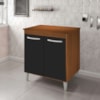 Balcao Multiuso 75 cm 2 Portas 9240 Savana Preto Mobbs