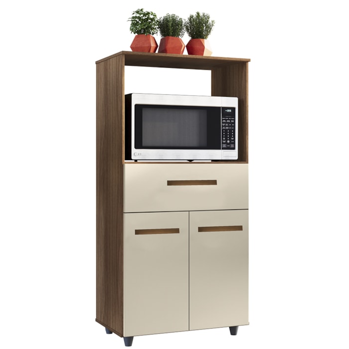 Balcao Multiuso Forno 2P 1G 60 cm Luna Savana Off White Mobbs