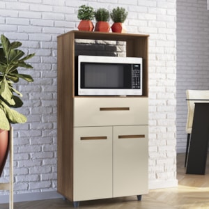 Balcao Multiuso Forno 2P 1G 60 cm Luna Savana Off White Mobbs