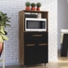 Balcao Multiuso Forno 2P 1G 60 cm Luna Savana Preto Mobbs