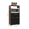 Balcao Multiuso Forno 2P 1G 60 cm Luna Savana Preto Mobbs