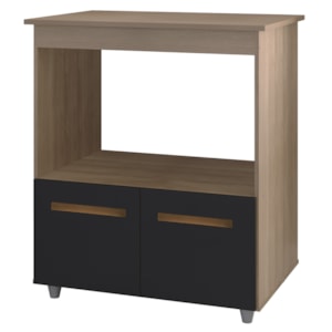 Balcao Multiuso Forno 2P 75 cm Angela Savana Preto Mobbs