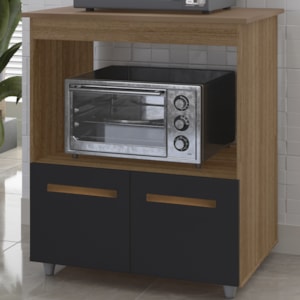 Balcao Multiuso Forno 2P 75 cm Angela Savana Preto Mobbs