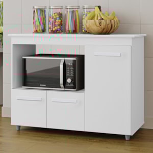 Balcao Multiuso Forno 3P 114 cm Liza Branco Mobbs