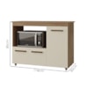 Balcao Multiuso Forno 3P 114 cm Liza Savana Off White Mobbs