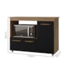 Balcao Multiuso Forno 3P 114 cm Liza Savana Preto Mobbs