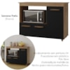 Balcao Multiuso Forno 3P 114 cm Liza Savana Preto Mobbs
