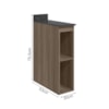 Balcao Nicho Com Tampo 20 cm MDF Kali 12216 Carvalho Toq Nicioli