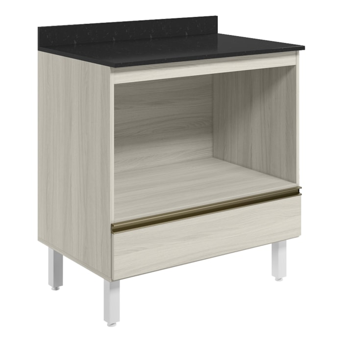 Balcao Nicho Forno 80cm MDF Kali 16406 Bianco Toq Bianco Toq Nicioli