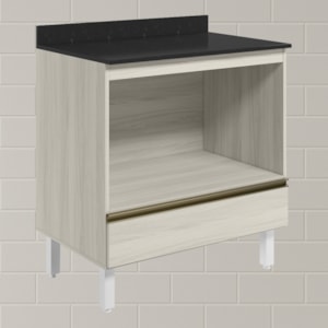 Balcao Nicho Forno 80cm MDF Kali 16406 Bianco Toq Bianco Toq Nicioli