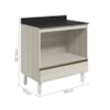 Balcao Nicho Forno 80cm MDF Kali 16406 Bianco Toq Bianco Toq Nicioli