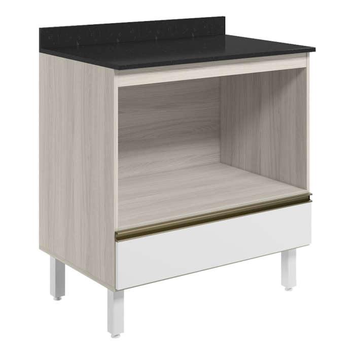 Balcao Nicho Forno 80cm MDF Kali 16406 Bianco Toq Branco Uv Nicioli