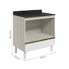 Balcao Nicho Forno 80cm MDF Kali 16406 Bianco Toq Branco Uv Nicioli