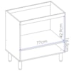 Balcao Nicho Forno 80cm MDF Kali 16406 Carvalho Toq Bianco Toq Nicioli
