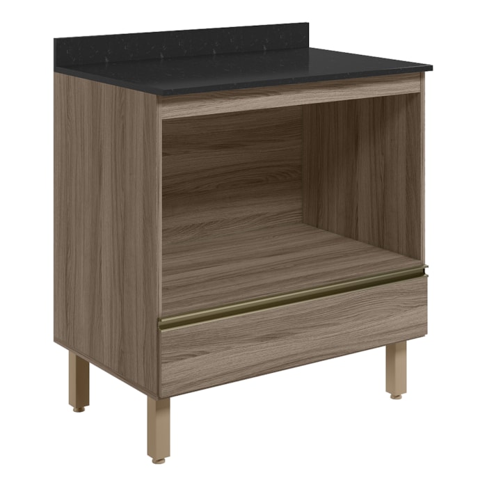 Balcao Nicho Forno 80cm MDF Kali 16406 Carvalho Toq Carvalho Toq Nicioli