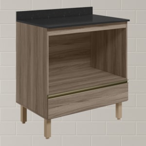 Balcao Nicho Forno 80cm MDF Kali 16406 Carvalho Toq Carvalho Toq Nicioli