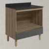 Balcao Nicho Forno 80cm MDF Kali 16406 Carvalho Toq Chumbo Nicioli