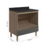 Balcao Nicho Forno 80cm MDF Kali 16406 Carvalho Toq Chumbo Nicioli