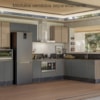 Balcao Nicho Forno 80cm MDF Kali 16406 Carvalho Toq Chumbo Nicioli