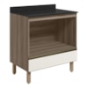 Balcao Nicho Forno 80cm MDF Kali 16406 Carvalho Toq Off White Cetim Nicioli