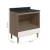 Balcao Nicho Forno 80cm MDF Kali 16406 Carvalho Toq Off White Cetim Nicioli