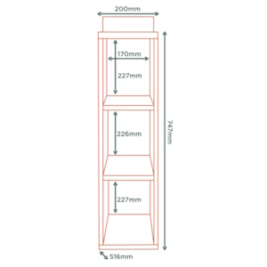 Balcao Nicho Suspenso MDF 20 cm Tosc BTO01 Freijo Freijo MXM