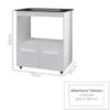 Balcao Para Cooktop 4 Bocas 2P 75 cm Elisa Branco Mobbs