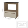 Balcao Para Cooktop 4 Bocas 2P 75 cm Elisa Savana Off White Mobbs