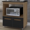 Balcao Para Cooktop 4 Bocas 2P 75 cm Elisa Savana Preto Mobbs