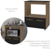 Balcao Para Cooktop 4 Bocas 2P 75 cm Elisa Savana Preto Mobbs
