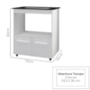 Balcao Para Cooktop 5 Bocas 2P 75 cm Elisa Branco Mobbs
