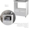 Balcao Para Cooktop 5 Bocas 2P 75 cm Elisa Branco Mobbs