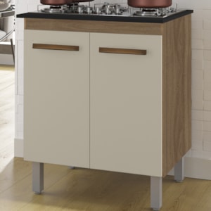 Balcao Para Cooktop 5 Bocas 2P 75 cm Jade Savana Off White Mobbs