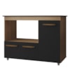 Balcao Para Cooktop 5 Bocas 3P 114 cm Ana Savana Preto Mobbs