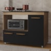 Balcao Para Cooktop 5 Bocas 3P 114 cm Ana Savana Preto Mobbs