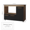 Balcao Para Cooktop 5 Bocas 3P 114 cm Ana Savana Preto Mobbs