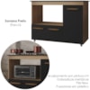 Balcao Para Cooktop 5 Bocas 3P 114 cm Ana Savana Preto Mobbs