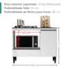 Balcao Para Forno E Cooktop 1 Porta 1 Gaveta 103 cm Dinamarca Branco RUDK