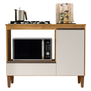 Balcao Para Forno E Cooktop 1 Porta 1 Gaveta 103 cm Dinamarca Cedro Areia RUDK