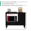 Balcao Para Forno E Cooktop 1 Porta 1 Gaveta 103 cm Dinamarca Preto RUDK